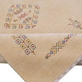 Ivory Border Patterns Hand Loomed Wool Area Rug