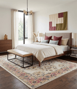 Ivory, Brown, Olive and Charcoal Traditional Heriz Medallion Custom Made Wool Area Rug