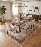 Ivory, Brown, Olive and Charcoal Traditional Heriz Medallion Custom Made Wool Area Rug