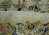 Ivory, Brown, Olive and Charcoal Traditional Heriz Medallion Custom Made Wool Area Rug