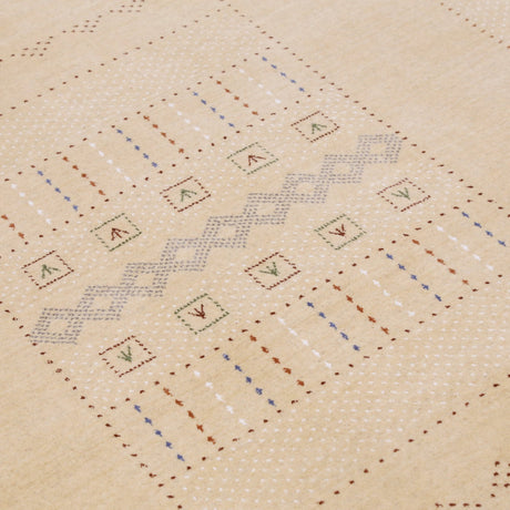Ivory Contemporary Design Hand Loomed Wool Area Rug