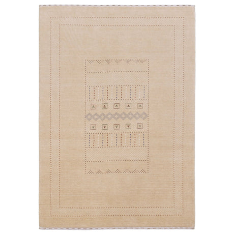 Ivory Contemporary Design Hand Loomed Wool Area Rug