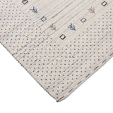 Ivory Contemporary Gabbeh Border Design Hand Loomed Wool Rug