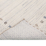 Ivory Contemporary Gabbeh Border Design Hand Loomed Wool Rug