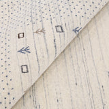 Ivory Contemporary Gabbeh Border Design Hand Loomed Wool Rug