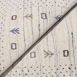 Ivory Contemporary Gabbeh Border Design Hand Loomed Wool Rug
