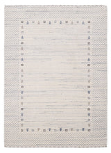 Ivory Contemporary Gabbeh Border Design Hand Loomed Wool Rug
