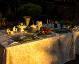 Ivory Flora Parlour Premium Linen Tablecloth