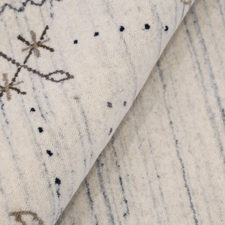 Ivory Gabbeh Border Design Hand Loomed Wool Rug