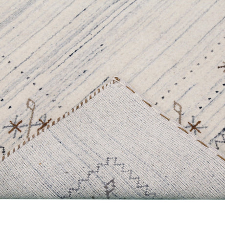 Ivory Gabbeh Border Design Hand Loomed Wool Rug