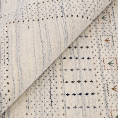 Ivory Gabbeh Design Hand Loomed Wool Area Rug