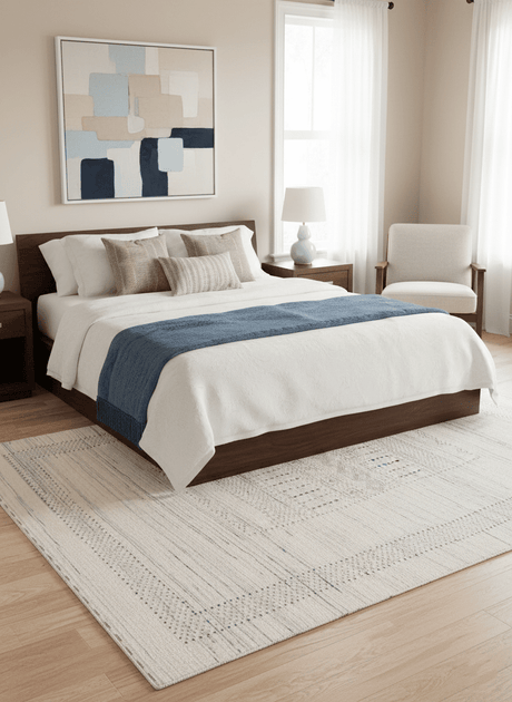 Ivory Gabbeh Design Hand Loomed Wool Area Rug