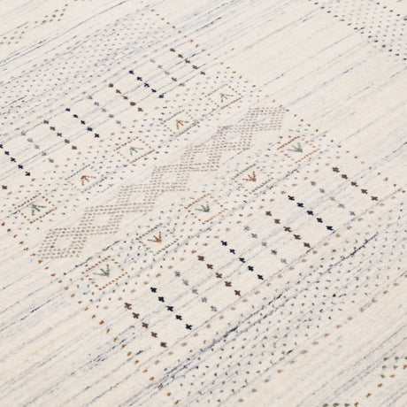 Ivory Gabbeh Design Hand Loomed Wool Area Rug
