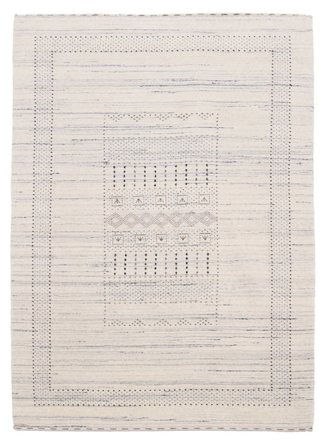 Ivory Gabbeh Design Hand Loomed Wool Area Rug