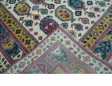 Ivory, Gold and Pink Hand knotted Traditional Design Wool Area Rug