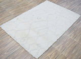 Ivory Modern Style Handmade Wool Area Rug