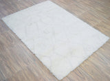 Ivory Modern Style Handmade Wool Area Rug