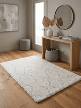 Ivory Modern Style Handmade Wool Area Rug