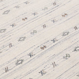 Ivory Modern Tribals Design Hand Loomed Wool Area Rug