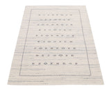 Ivory Modern Tribals Design Hand Loomed Wool Area Rug