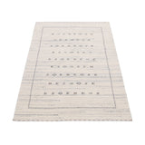 Ivory Modern Tribals Design Hand Loomed Wool Area Rug