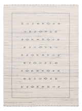 Ivory Modern Tribals Design Hand Loomed Wool Area Rug
