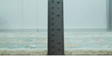 Ivory, Olive and Teal Hand Knotted Traditional Heriz Custom Made wool area rug