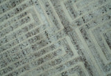Ivory, Silver and Charcoal Modern Geometrical Puzzle Design hand knotted Custom Made wool Area Rug