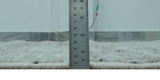 Ivory, Silver and Charcoal Modern Geometrical Puzzle Design hand knotted Custom Made wool Area Rug