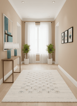 Ivory Tribal Design Hand Loomed Wool Area Rug