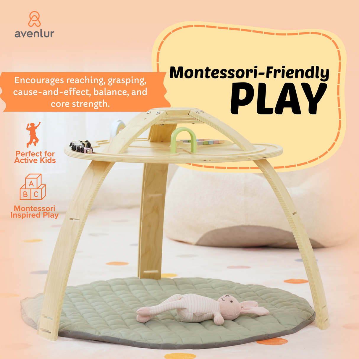 Ivy | 3-in-1 Baby Bouncer, Gym & Toddler Activity Table