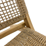 Jamaican Natural Outdoor Folding Lounge Chair with Polystrand Seat