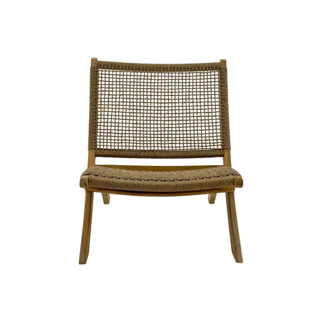 Jamaican Natural Outdoor Folding Lounge Chair with Polystrand Seat-chair-Parc Decor