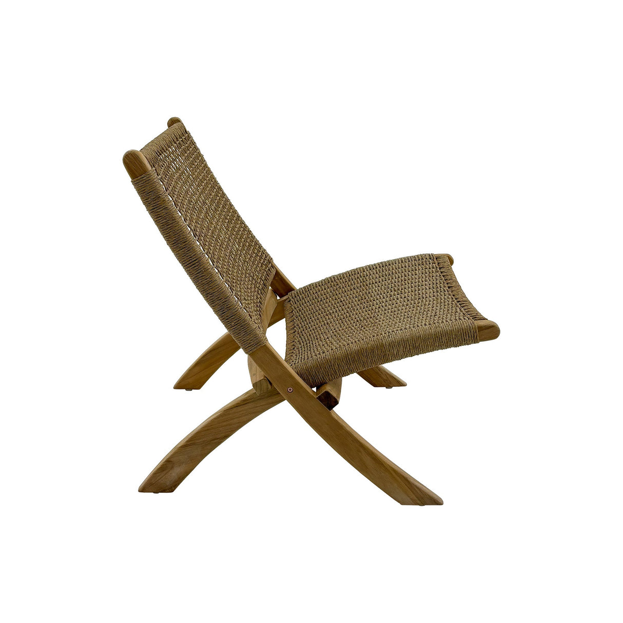 Jamaican Natural Outdoor Folding Lounge Chair with Polystrand Seat-chair-Parc Decor