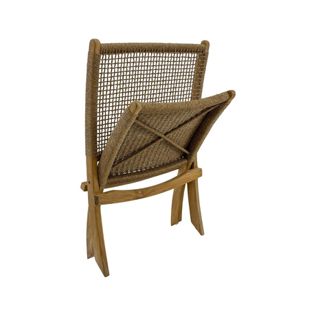 Jamaican Natural Outdoor Folding Lounge Chair with Polystrand Seat-chair-Parc Decor