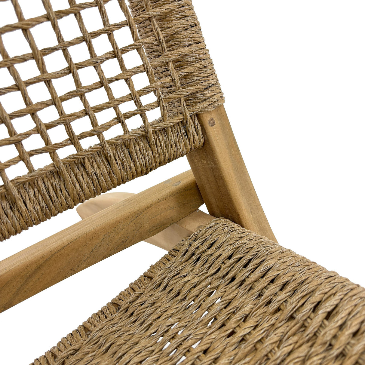 Jamaican Natural Outdoor Folding Lounge Chair with Polystrand Seat-chair-Parc Decor