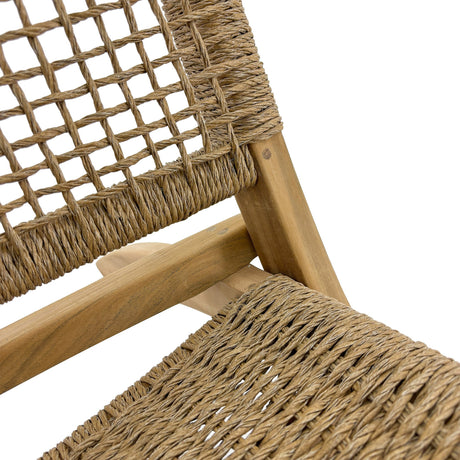 Jamaican Natural Outdoor Folding Lounge Chair with Polystrand Seat-chair-Parc Decor