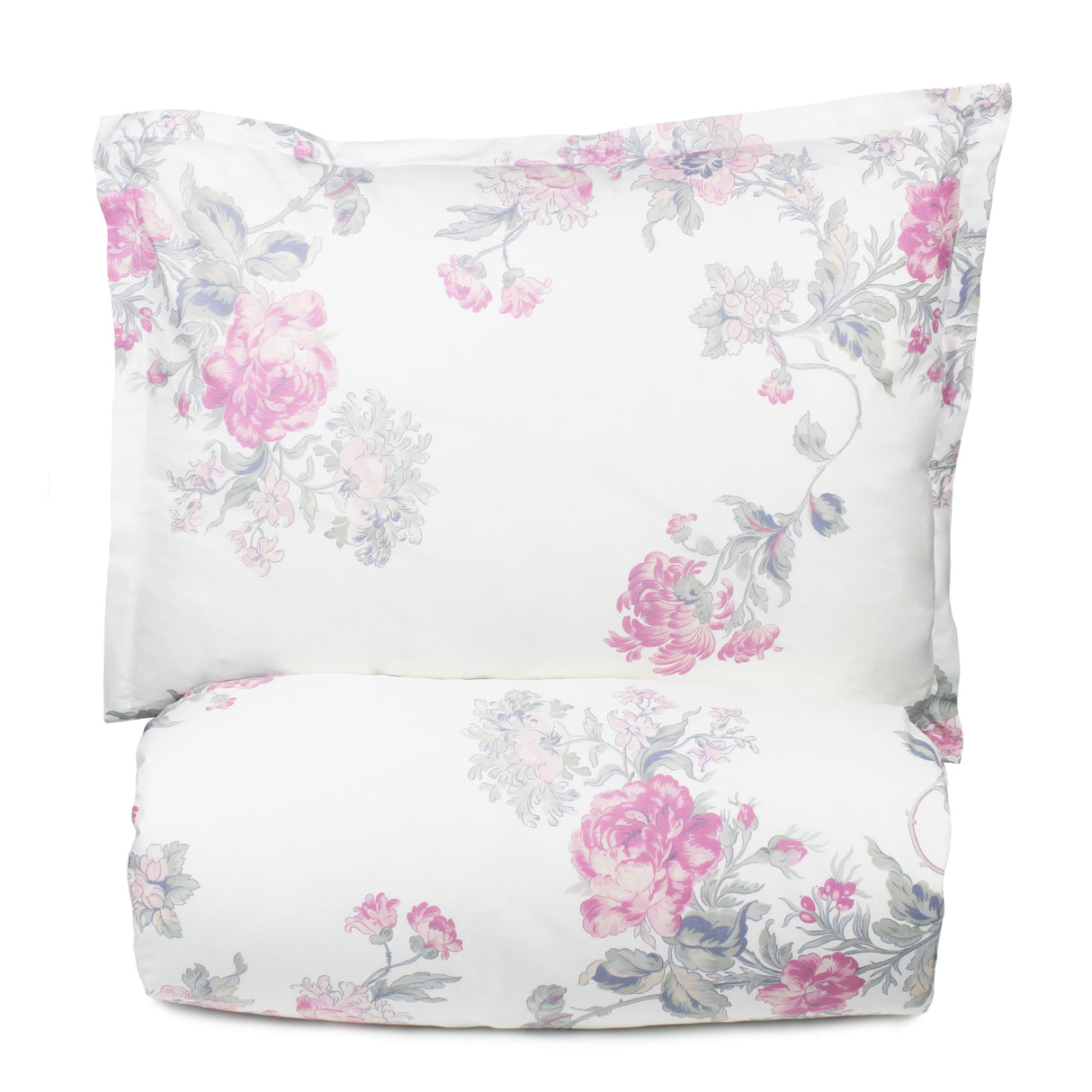 Jardin De Rose Printed Cotton Percale Duvet Set-Duvets-Parc Decor