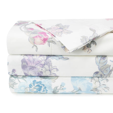 Jardin De Rose Printed Cotton Percale Sheet Set-Bed Sheets-Parc Decor