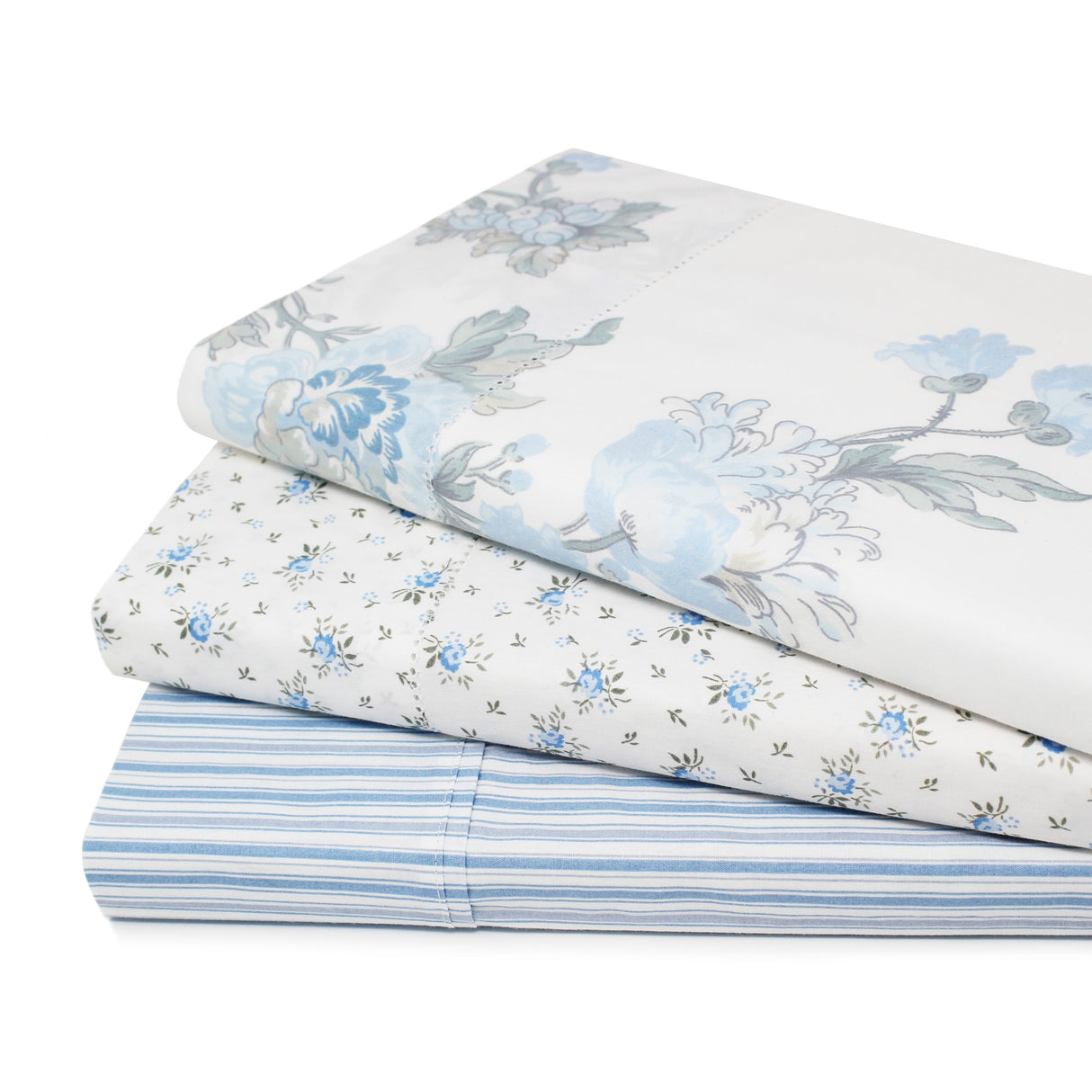 Jardin De Rose Printed Cotton Percale Sheet Set-Bed Sheets-Parc Decor