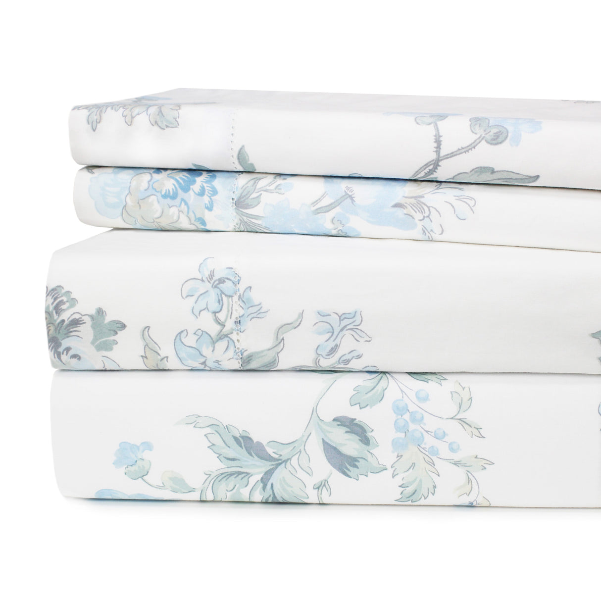 Jardin De Rose Printed Cotton Percale Sheet Set-Bed Sheets-Parc Decor
