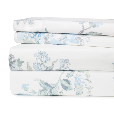 Jardin De Rose Printed Cotton Percale Sheet Set-Bed Sheets-Parc Decor