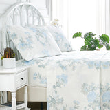 Jardin De Rose Printed Cotton Percale Sheet Set-Bed Sheets-Parc Decor