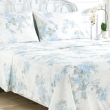 Jardin De Rose Printed Cotton Percale Sheet Set-Bed Sheets-Parc Decor