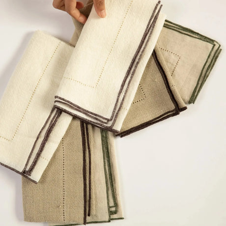 Jardin Handmade Linen Napkins, Set of 4 (3 Colors)