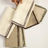 Jardin Handmade Linen Napkins, Set of 4 (3 Colors)-Linens and Accessories-Parc Decor