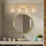 Jasper Black & Gold Clear Glass 4-Light Bathroom Vanity Light-壁灯-Parc Decor