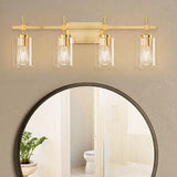 Jasper Black & Gold Clear Glass 4-Light Bathroom Vanity Light-壁灯-Parc Decor