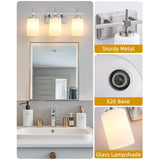Jasper Gold Modern Frosted Glass 3-Light Bathroom Vanity Light-壁灯-Parc Decor