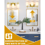 Jasper Gold Modern Frosted Glass 3-Light Bathroom Vanity Light-壁灯-Parc Decor